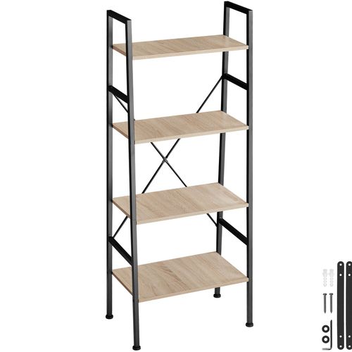 Etagère 4 Niveaux En Bois Style Industriel 57,5x35,5x139cm Bois Clair