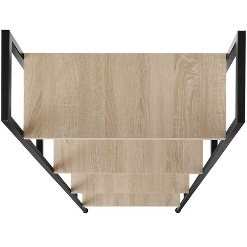 Étagère Bibliothèque Style Industriel Anti-basculement Bois Clair