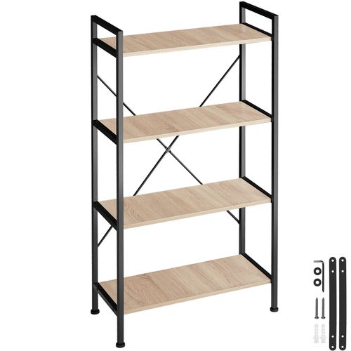 Étagère Style Industriel Protection Antibasculement Incluse Bois Clair