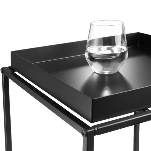 Table D'appoint Carrée En Acier 40 X 40 X 44 Cm Noir