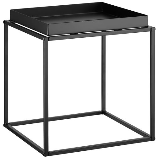 Table D'appoint Carrée En Acier 40 X 40 X 44 Cm Noir