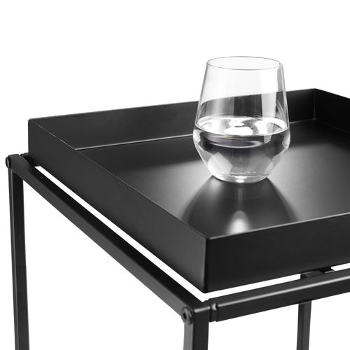 Table D'appoint Carrée En Acier 40 X 40 X 44 Cm Noir
