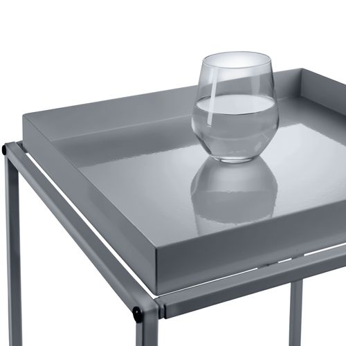 Table D'appoint En Acier 40 X 40 X 44 Cm Gris Foncé