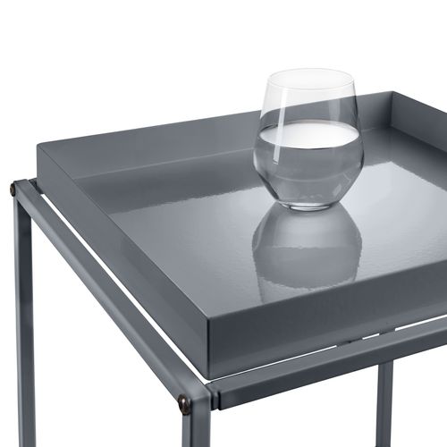 Table D'appoint En Acier 40 X 40 X 44 Cm Gris Foncé