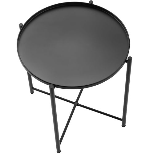 Table D'appoint En Acier 455 X 455 X 53 Cm Noir
