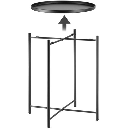 Table D'appoint En Acier 455 X 455 X 53 Cm Noir