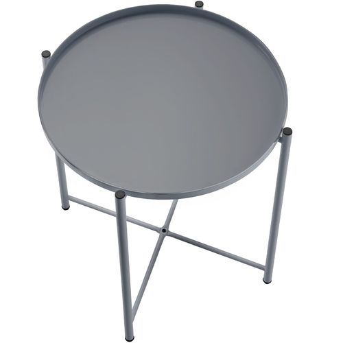 Table D'appoint En Acier 455 X 455 X 53 Cm Gris Foncé