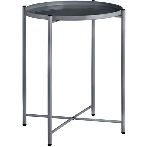 Table D'appoint En Acier 455 X 455 X 53 Cm Gris Foncé