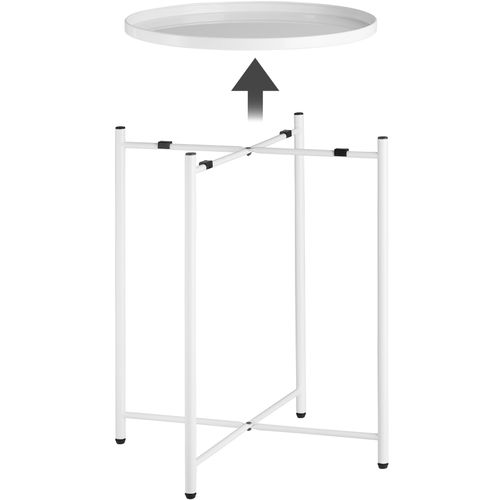 Table D'appoint Ronde En Acier 455 X 455 X 53 Cm Blanc