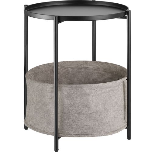 Table D'appoint En Acier Et Polyester 455 X 455 X 53 Cm Noir
