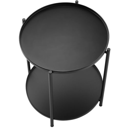 Table D'appoint Ronde En Acier 455 X 455 X 53 Cm Noir