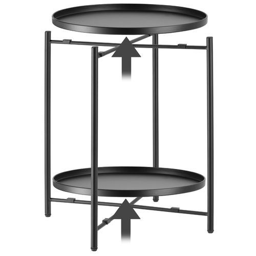 Table D'appoint Ronde En Acier 455 X 455 X 53 Cm Noir
