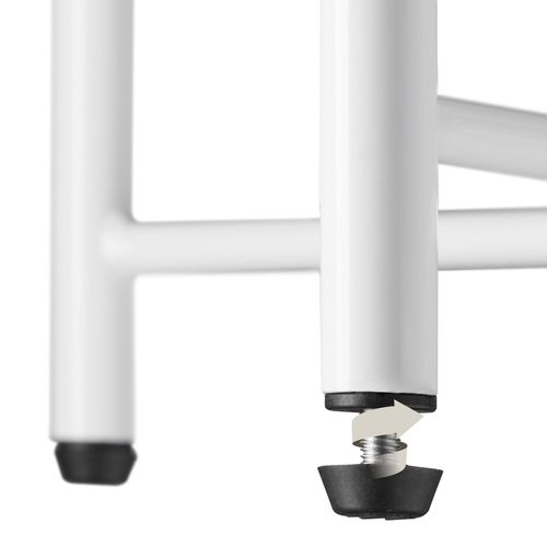 Table D'appoint En Acier 2 Niveaux Style Industriel Blanc