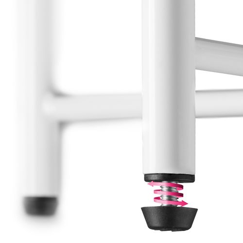 Table D'appoint En Acier 2 Niveaux Style Industriel Blanc