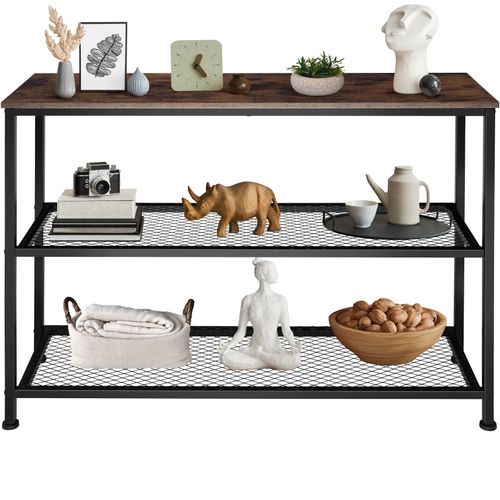 Console Style Industriel 100 X 30 X 81 Cm Bois Foncé