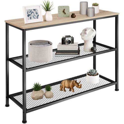 Console Style Industriel 100 X 30 X 81 Cm Bois Clair