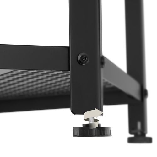 Table Basse De Salon Hexagonal Avec Étagère Grillagée Bois Foncé