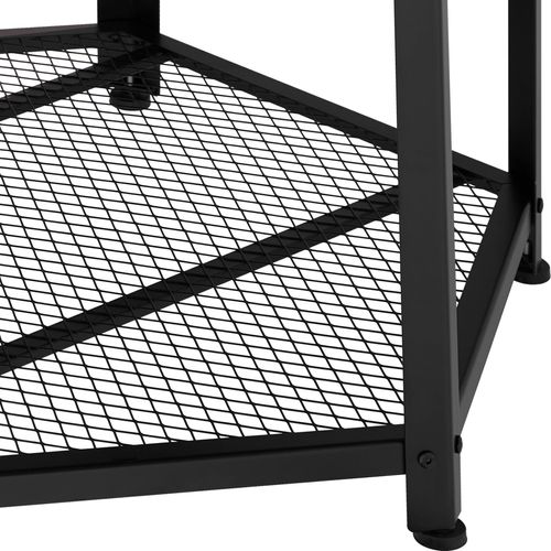 Table Basse De Salon Hexagonal Avec Étagère Grillagée Bois Foncé