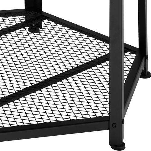 Table Basse De Salon Hexagonal Avec Étagère Grillagée Bois Clair