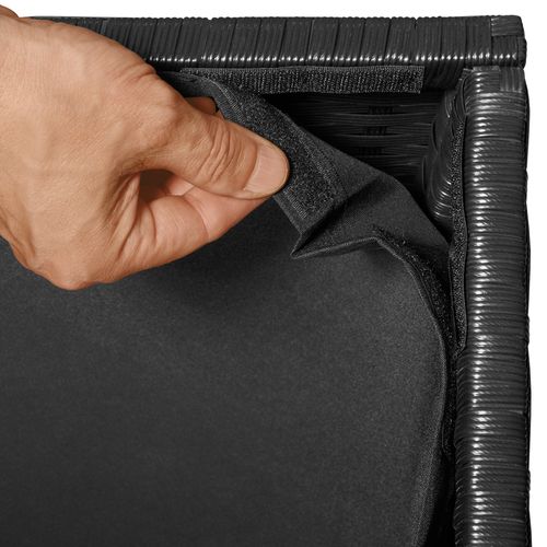 Coffre De Jardin Rangement Pour Coussins Cadre Aluminium En Rotin Noir