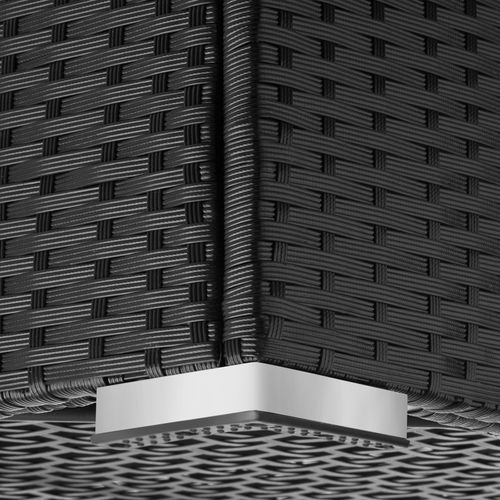 Coffre De Jardin Rangement Pour Coussins Cadre Aluminium En Rotin Noir