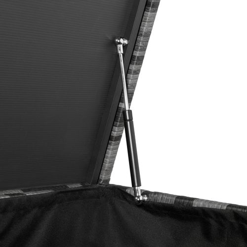 Coffre De Rangement Jardin Cadre En Aluminium Tressage En Rotin Gris