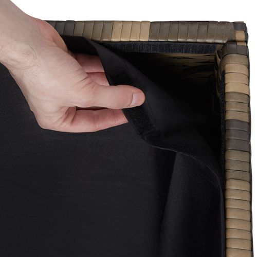 Coffre De Jardin Rangement Pour Coussins Tressage Rotin Marron Naturel