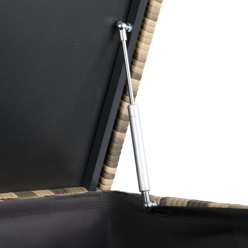 Coffre De Jardin Rangement Pour Coussins Tressage Rotin Marron Naturel