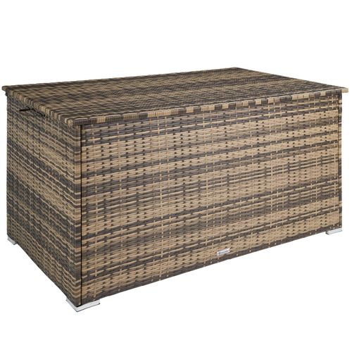 Coffre De Jardin Rangement Pour Coussins Tressage Rotin Marron Naturel