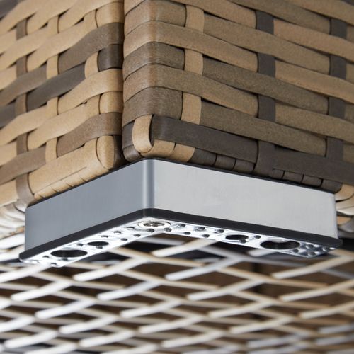 Coffre De Jardin Rangement Pour Coussins Tressage Rotin Marron Naturel