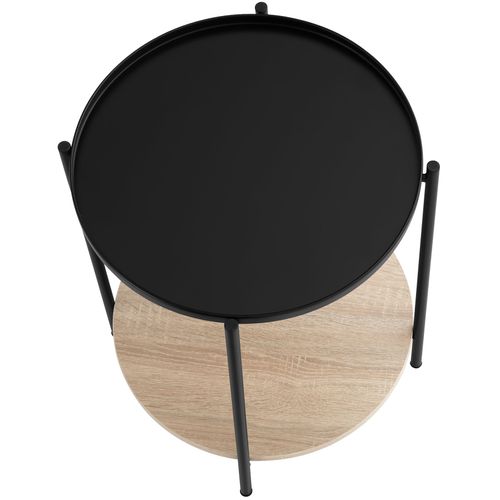 Table D'appoint Style Industriel 45,5 X 54,5 Cm Bois Clair