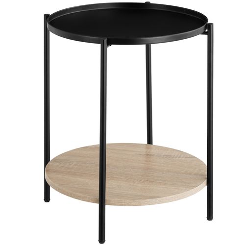 Table D'appoint Style Industriel 45,5 X 54,5 Cm Bois Clair