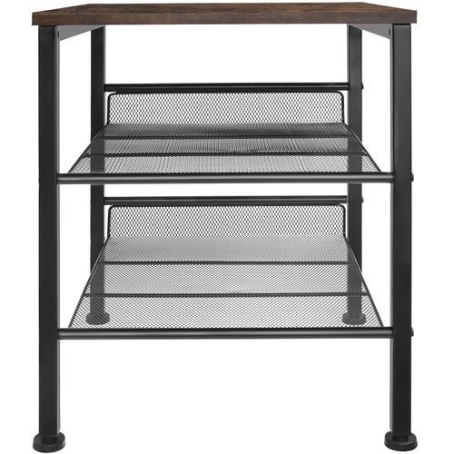 Table D'appoint Style Industriel 40,5 X 40 X 50,5 Cm Bois Foncé