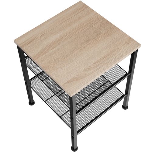 Table D'appoint Style Industriel 40,5 X 40 X 50,5 Cm Bois Clair