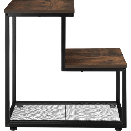 Table D'appoint Style Industriel 60,5 X 35,5 X 60,5 Cm Bois Foncé