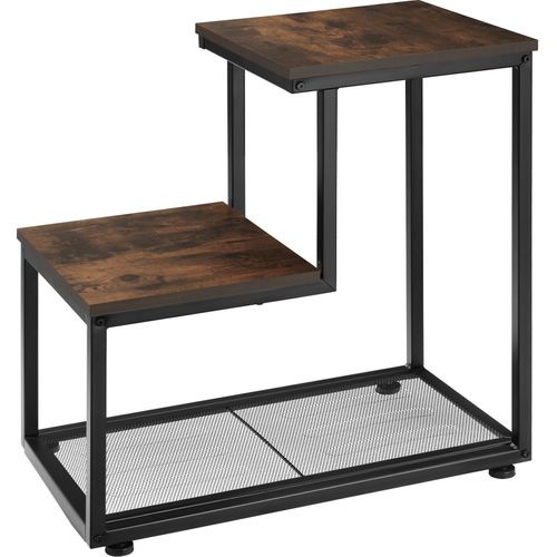 Table D'appoint Style Industriel 60,5 X 35,5 X 60,5 Cm Bois Foncé