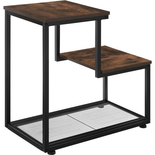 Table D'appoint Style Industriel 60,5 X 35,5 X 60,5 Cm Bois Foncé