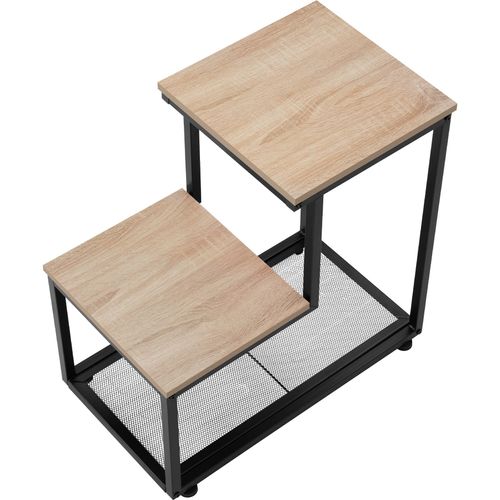 Table D'appoint Style Industriel 60,5 X 35,5 X 60,5 Cm Bois Clair