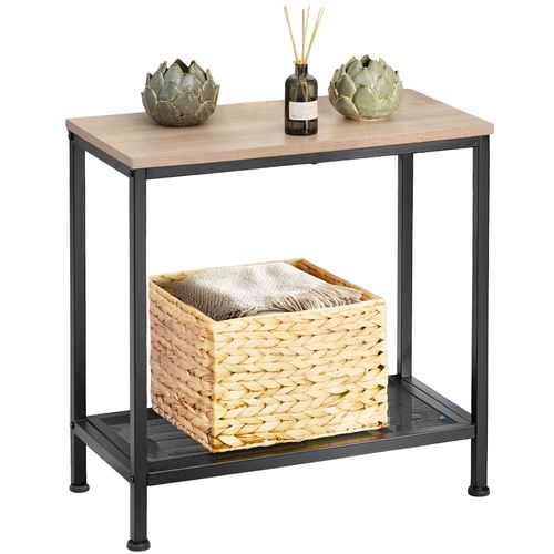 Table D'appoint Style Industriel 60 X 30,5 X 60,5 Cm Bois Clair