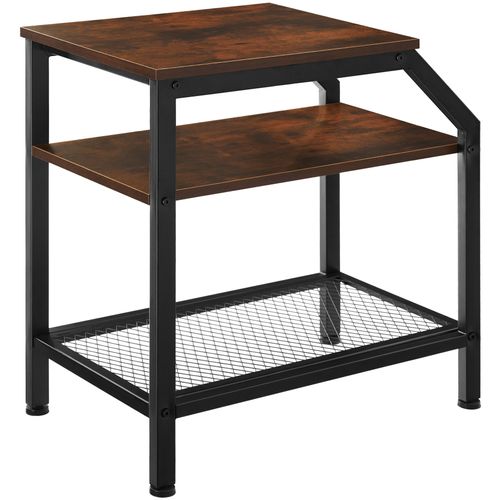 Table D'appoint Style Industriel 36,5 X 58,5 X 59,5 Cm Bois Foncé