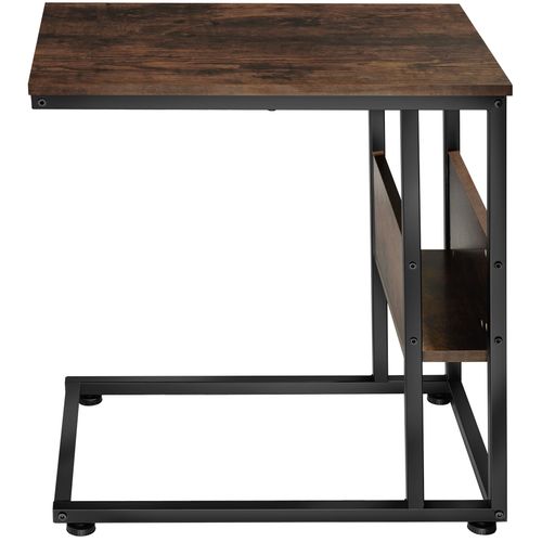 Table D'appoint Style Industriel 55 X 36,5 X 60 Cm Bois Foncé
