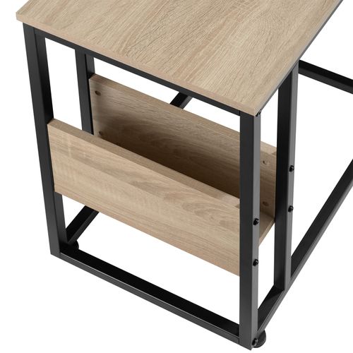 Table D'appoint Style Industriel 55 X 36,5 X 60 Cm Bois Clair