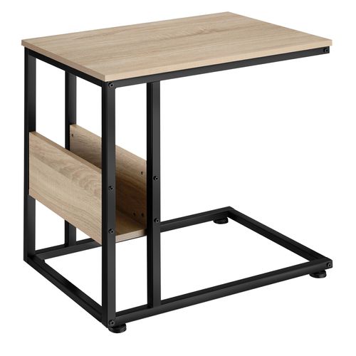 Table D'appoint Style Industriel 55 X 36,5 X 60 Cm Bois Clair