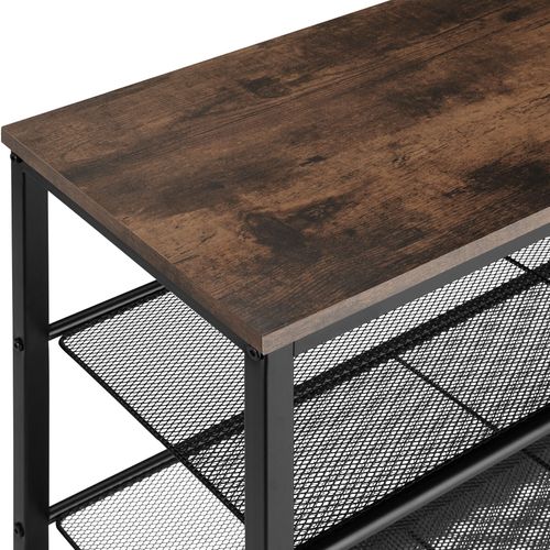 Étagère à Chaussures Style Industriel 755x305x855cm Bois Foncé