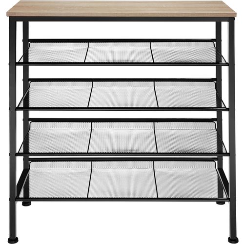 Étagère à Chaussures Style Industriel 755x305x855cm Bois Clair