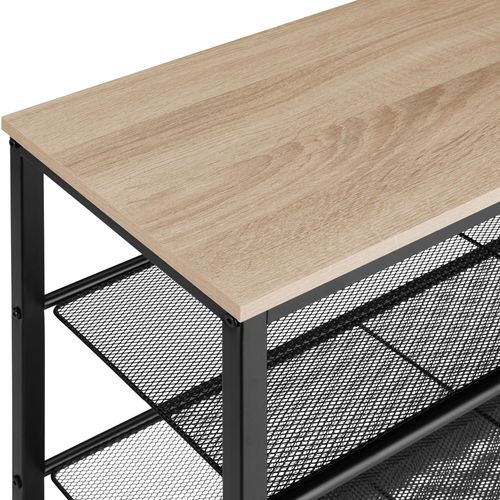 Étagère à Chaussures Style Industriel 755x305x855cm Bois Clair