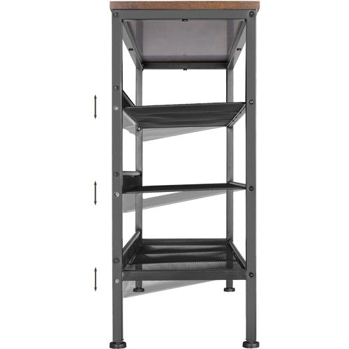 Étagère à Chaussures Style Industriel 755x305x695cm Bois Foncé