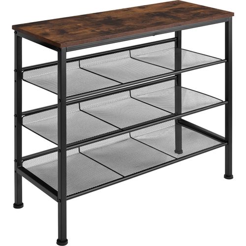 Étagère à Chaussures Style Industriel 755x305x695cm Bois Foncé