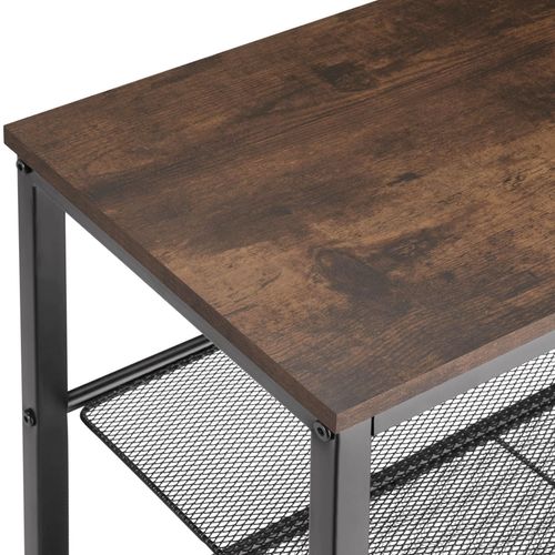 Étagère à Chaussures Style Industriel 100x305x725cm Bois Foncé