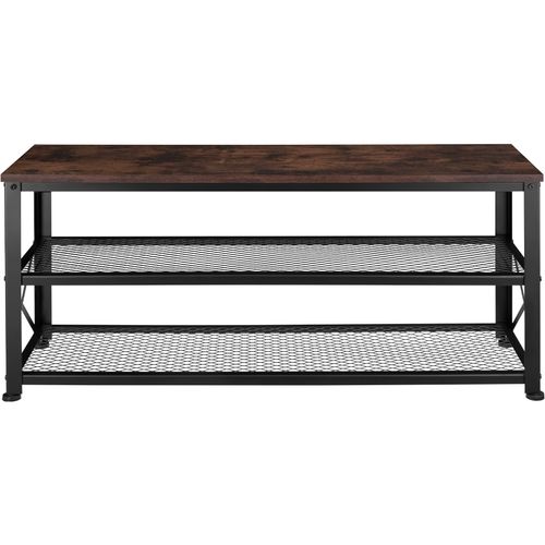 Étagère à Chaussures Style Industriel 101 X 305 X 455 Cm Bois Foncé